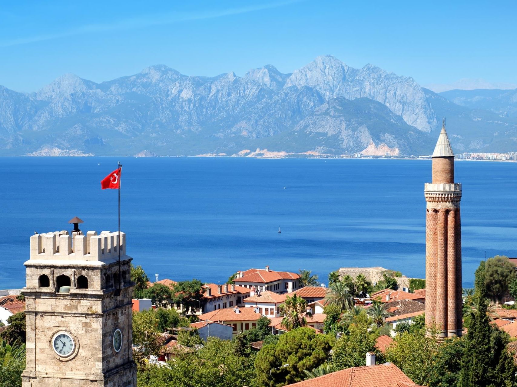 Antalya coastline and city landscape