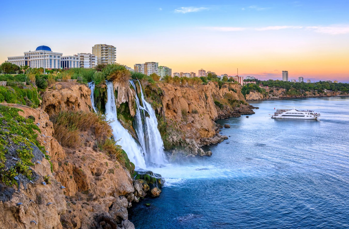 Duden waterfalls and Antalya coastline